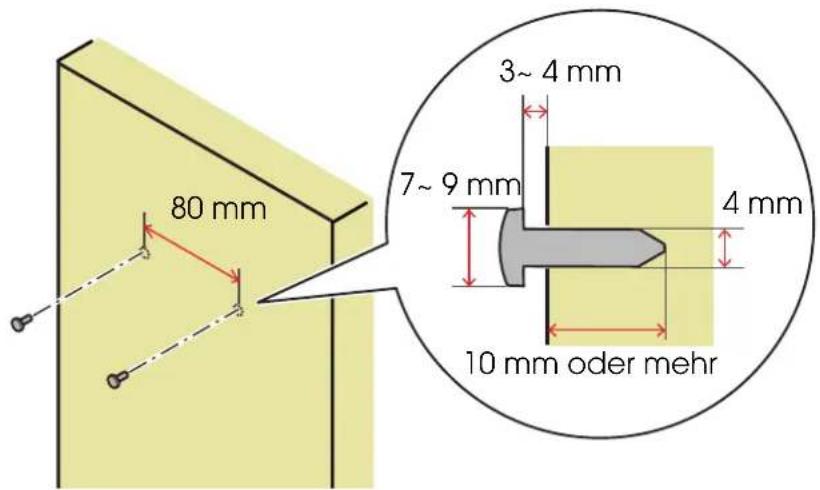80 mm 3~4 mm 7~9 mm 4 mm 10 mm oder mehr