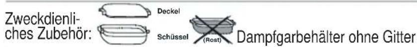 BAUKNECHT MW 72 SL - Zum Garen von Reis (P1) oder Pasta (P2): - 1