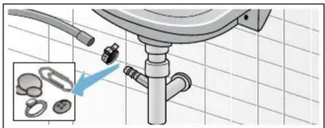 SIEMENS WS12T440 - Ablaufschlauch am Siphon verstopft - 1