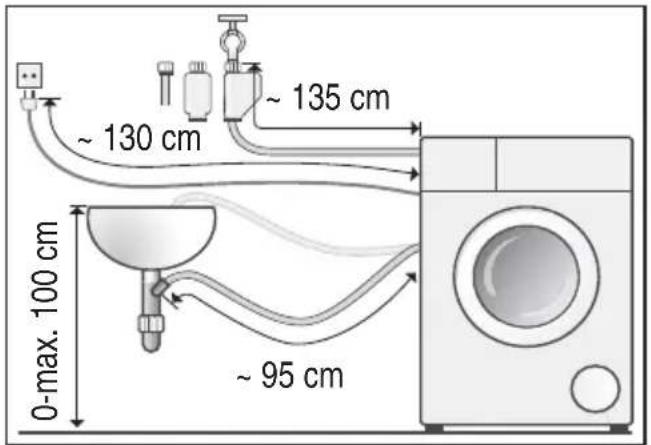 SIEMENS WM14W7G2 - Schlauch- und Leitungslängen - 1