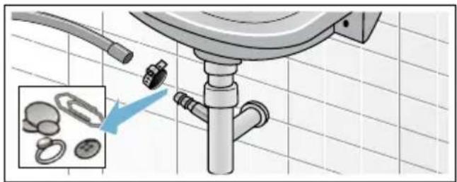 BOSCH WAYH8741 - Ablaufschlauch am Siphon verstopft - 1