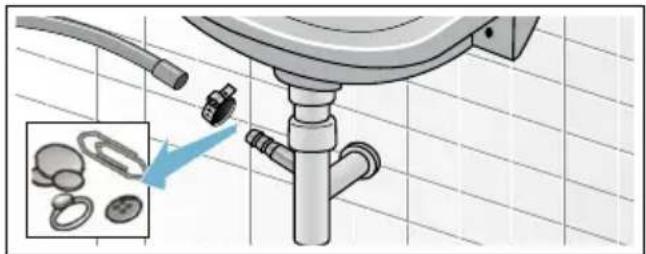 BOSCH WAY287W5 - Ablaufschlauch am Siphon verstopft - 1