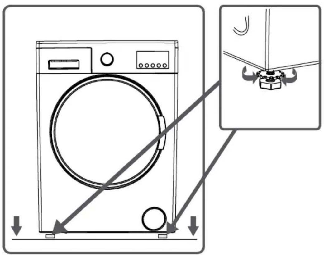 TECHWOOD WM 1449 F4 A+ - EINSTELLUNG DER FÜSSE - 1