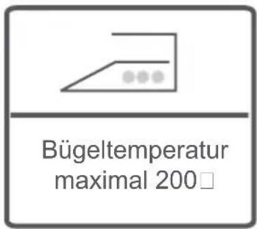 Bügeltemperatur maximal 200