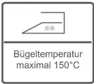 Bügeltemperatur maximal 150°C