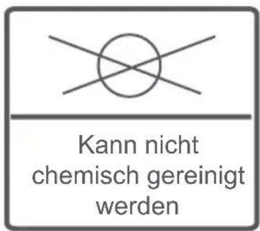 Kann nicht chemisch gereinigt werden