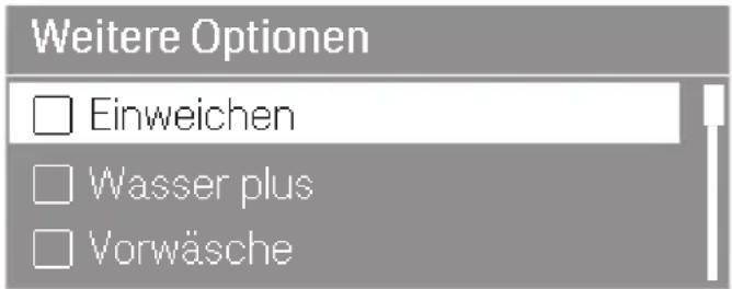 MIELE WMR 561 WPS - Bewegen und Auswählen in einer Mehrfachwert-Auswahlliste - 1