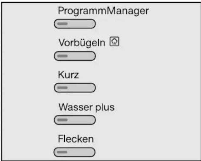MIELE WMF 121 WPS - Optionen wählen - 1