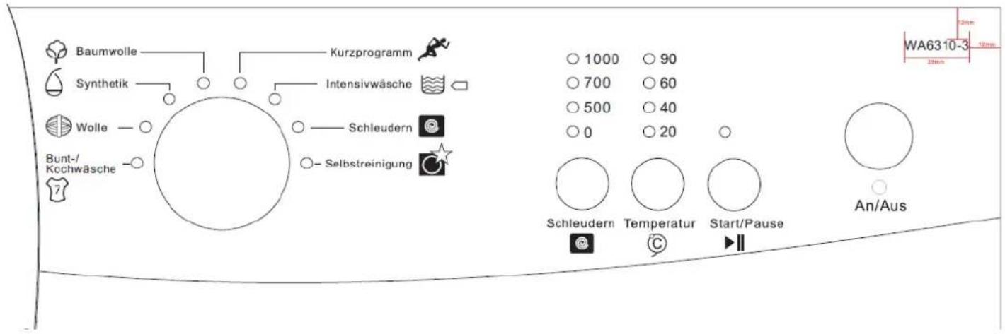 Exquisit WA 6310-3 - DE Bedienblende - 1