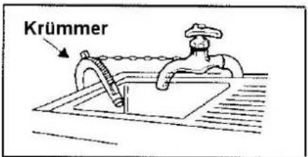 Exquisit DWD-FD2442 - Wasserablauf bei Verwendung eines Krümmers - 1