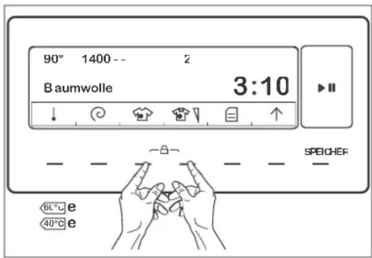 Hanseatic HWM 814 A3D - Tastensperre ein-/ausschalten - 1