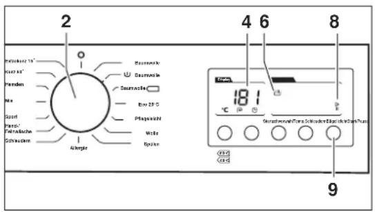 Hanseatic HWM 716 A3 - Programm auswählen, abbrechen und ändern - 1