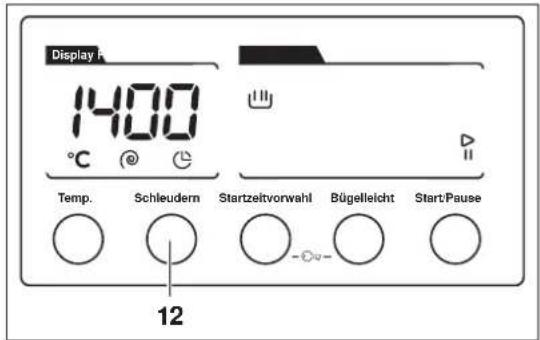 Hanseatic HWM 716 A3 - Schleuderdrehzahl anpassen - 1
