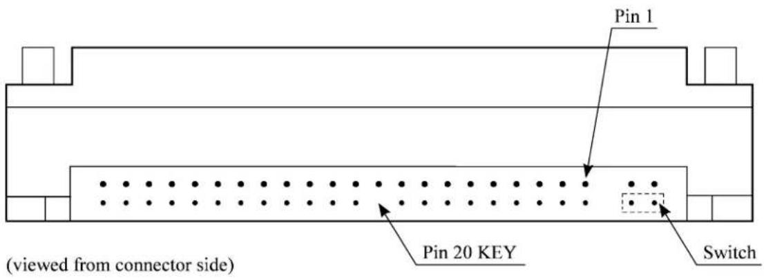 Pin 1 Pin 20 KEY Switch (viewed from connector side)