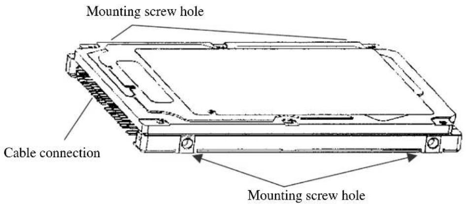 Mounting screw hole Cable connection Mounting screw hole