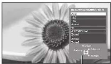 PANASONIC Viera TX-P65VT30J - Rufen Sie die Bildseitenverhältnis-Wahlliste auf. - 2