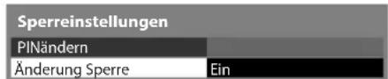 PANASONIC Viera TX-P65VT30J - 2Wählen Sie [Änderung Sperre] und stellen die Option auf [Ein] - 1