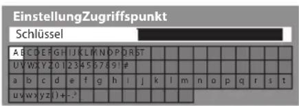 PANASONIC Viera TX-P65VT30J - Geben Sie den Verschlüsselungscode des Zugangspunktes ein (Legen Sie die Zeichen nacheinander fest) - 1