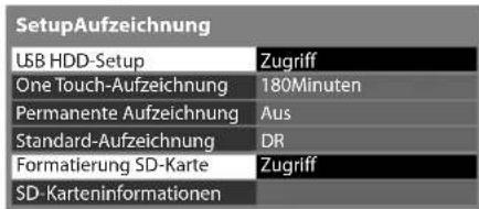 PANASONIC Viera TX-P65VT30J - Wählen Sie [USB HDD-Setup] oder [Formatierung SD-Karte] und nehmen Sie die gewünschte Einstellung vor - 1