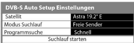 PANASONIC Viera TX-P65VT30J - Stellen Sie den gewünschten Satelliten, Suchlaufmodus und Programmsuch-Modus ein. - 1
