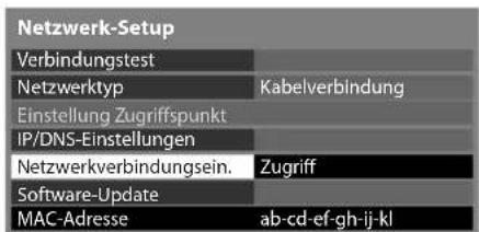 PANASONIC Viera TX-P65VT30J - Auswahl [Netzwerkverbindungseinstellungen] - 1