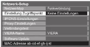 PANASONIC Viera TX-P46VT20E - Netzwerkeinstellungen für die Wireless-LAN-Verbindung - 3