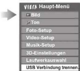 PANASONIC Viera TX-P46VT20E - Entfernen Sie die USB-Einheiten auf sichere Weise - 2