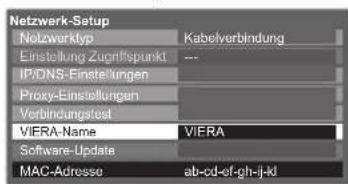 PANASONIC Viera TX-P46VT20E - Den Namen dieses Fernsehers bearbeiten - 1