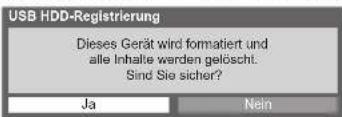 PANASONIC Viera TX-P46VT20E - Registrieren Sie die USB-Festplatte und richten Sie sie ein Geräte-Setup - 8