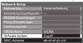 PANASONIC Viera TX-P46VT20E - Aktualisieren der Software des Fernsehgerätes - 1