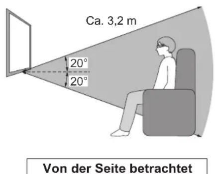 PANASONIC Viera TX-P46VT20E - Maximale Reichweite der aktiven 3D Shutterbrille - 2