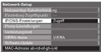 PANASONIC Viera TX-P46VT20E - Netzwerkeinstellungen für die LAN-Kabelverbindung - 3