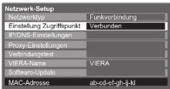 PANASONIC Viera TX-P46VT20E - Netzwerkeinstellungen für die Wireless-LAN-Verbindung - 7