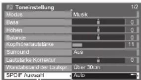 PANASONIC Viera TX-P46VT20E - Toneinstellungen (für Videoinhalte) - 7