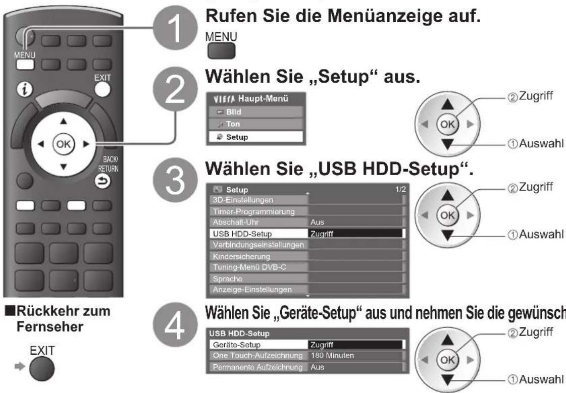 PANASONIC Viera TX-P46VT20E - Einstellungen für die USB-Festplatte - 1