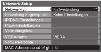 PANASONIC Viera TX-P46VT20E - Netzwerkeinstellungen für die Wireless-LAN-Verbindung - 1