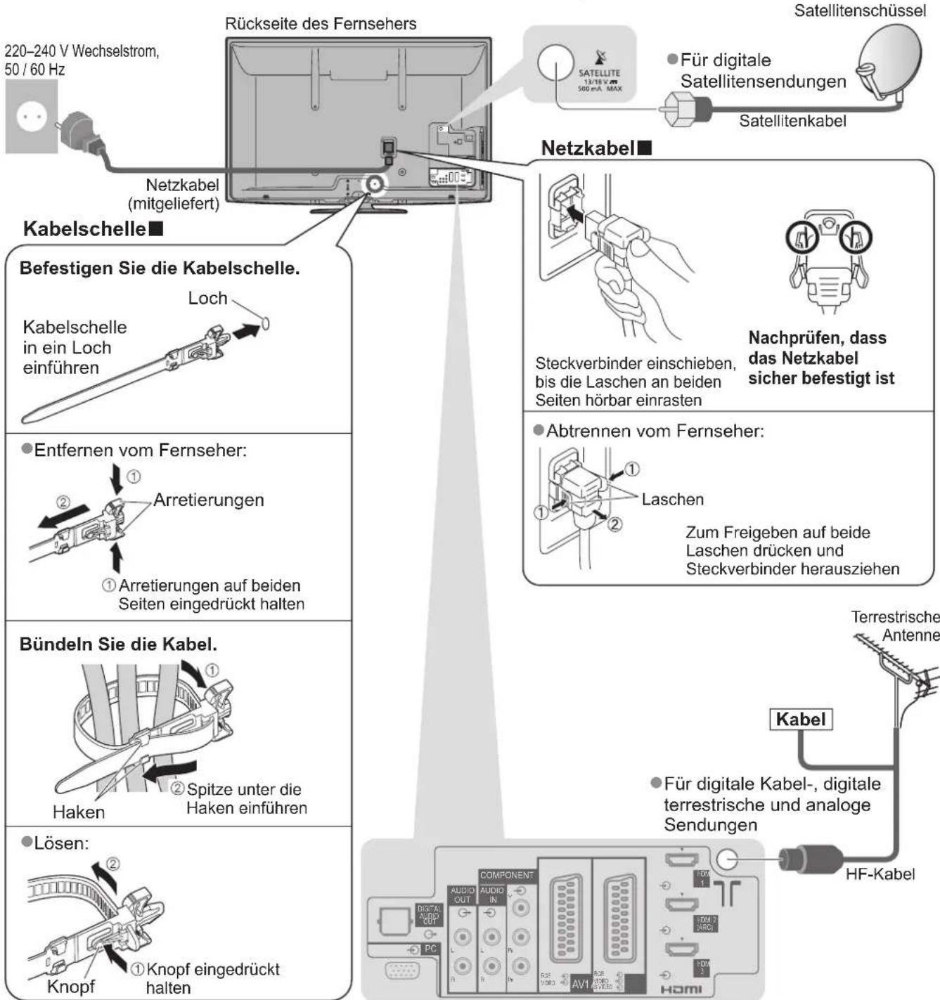 PANASONIC Viera TX-P46VT20E - Anschließen der Satellitenschüssel oder Antenne - 1