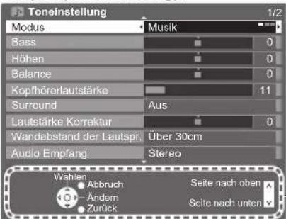 PANASONIC Viera TX-P46VT20E - Bildschirm-Hilfe – Anleitungsfeld - 1