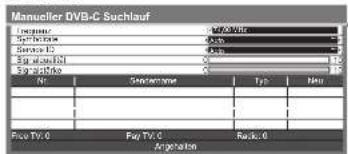 PANASONIC Viera TX-P46VT20E - Manuelles Einstellen des DVB-Programms Manueller Suchlauf - 6
