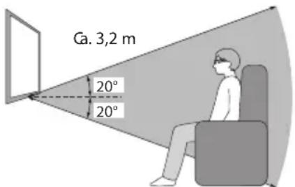 PANASONIC Viera TX-P50ST33E - Maximale Reichweite der aktiven 3D Shutterbrille - 2