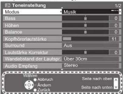 PANASONIC Viera TX-P37X25E - Bildschirm-Hilfe – Anleitungsfeld - 1