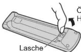 PANASONIC Viera TX-P37X25E - Einlegen / Entfernen der Batterien der Fernbedienung - 1