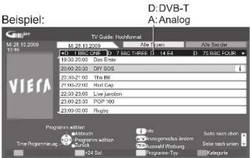 PANASONIC Viera TX-P37X25ES - Rufen Sie den Programmassistenten auf. - 3