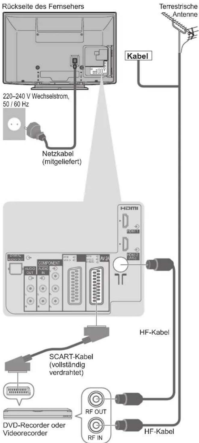 PANASONIC Viera TX-P37X25ES - Anschließen eines DVD-Recorders / Videorecorders - 1