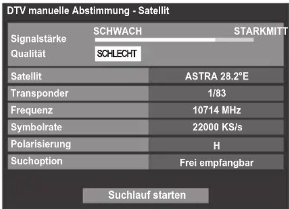 TOSHIBA Regza 42YL875 - Manuelle Einstellung für DVB-S - 1