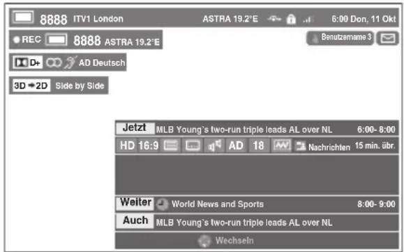 TOSHIBA Regza 42YL875 - Eine Sendung mit dem Informationsbildschirm programmieren - 1
