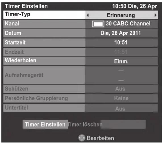 TOSHIBA Regza 42YL875 - Timer Programme – nur digital - 1