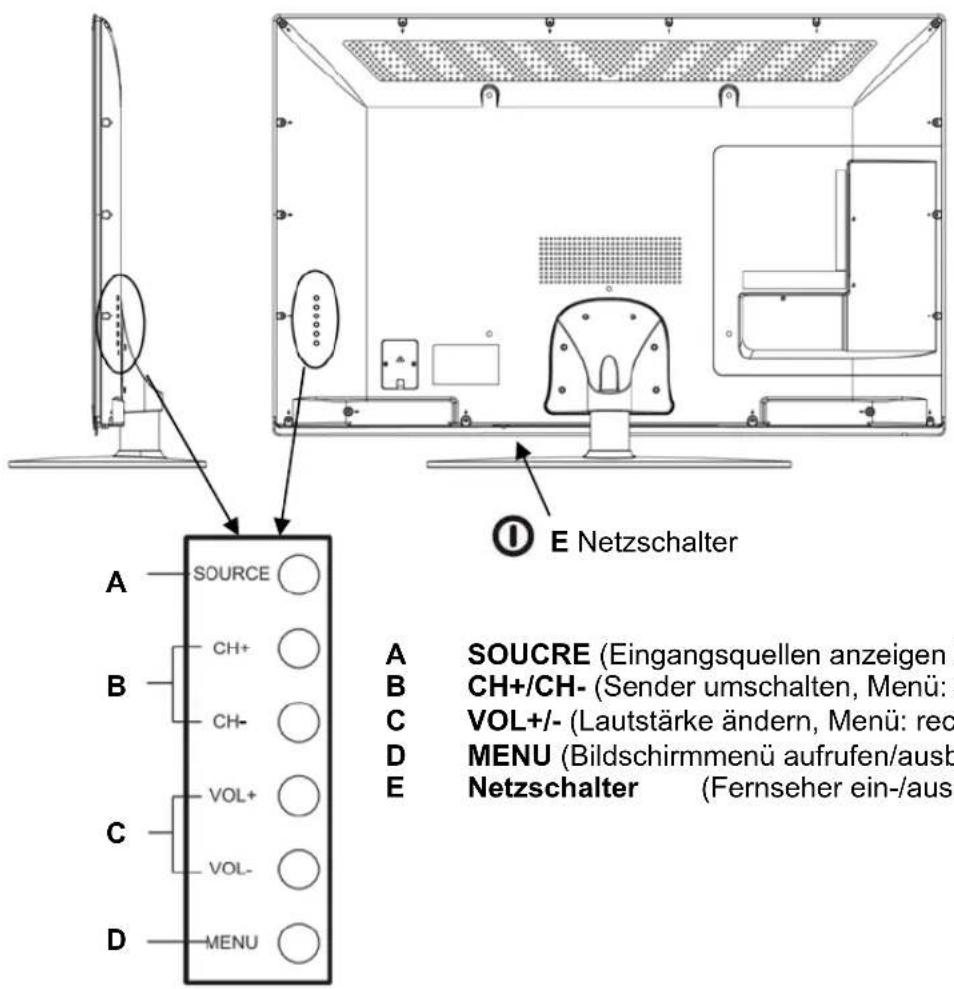 XORO HTL 5570 3D - NETZSCHALTER, Rückseite, seitlich - 1