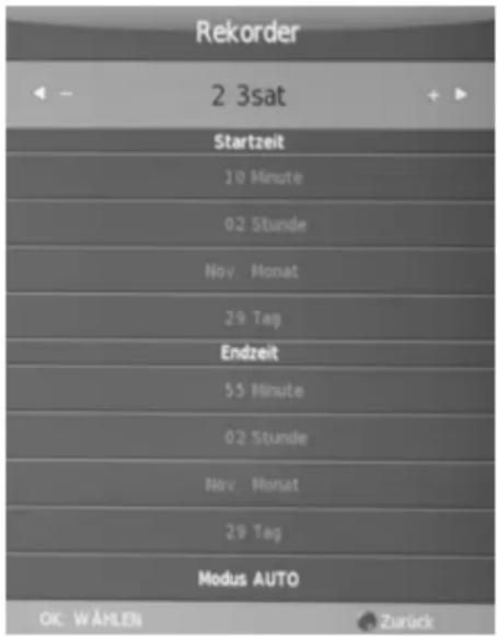 XORO HTL 5570 3D - Timeraufnahme programmieren - 1