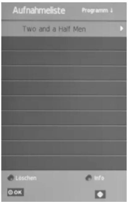 XORO HTL 5570 3D - Aufnahmeliste - 1
